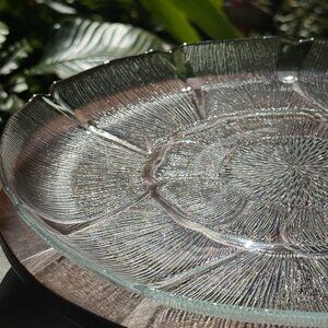 Vintage Arcoroc France Fleur Clear Glass Dinner Serving Plate - 10 3/4 "